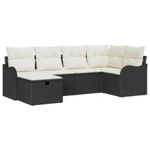 Tuin Sofa Set met kussen met opslag 6 pcs Zwart Poly riet