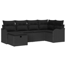 Tuin Sofa Set met kussen met opslag 6 pcs Zwart Poly riet