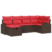 Tuin Sofa Set met kussen met opslag 6 pcs Bruin poly rattan
