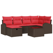 Tuin Sofa Set met kussen met opslag 7 pcs Bruin poly rattan