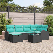 Tuin Sofa Set met kussen met opslag 7 pcs Zwart Poly riet