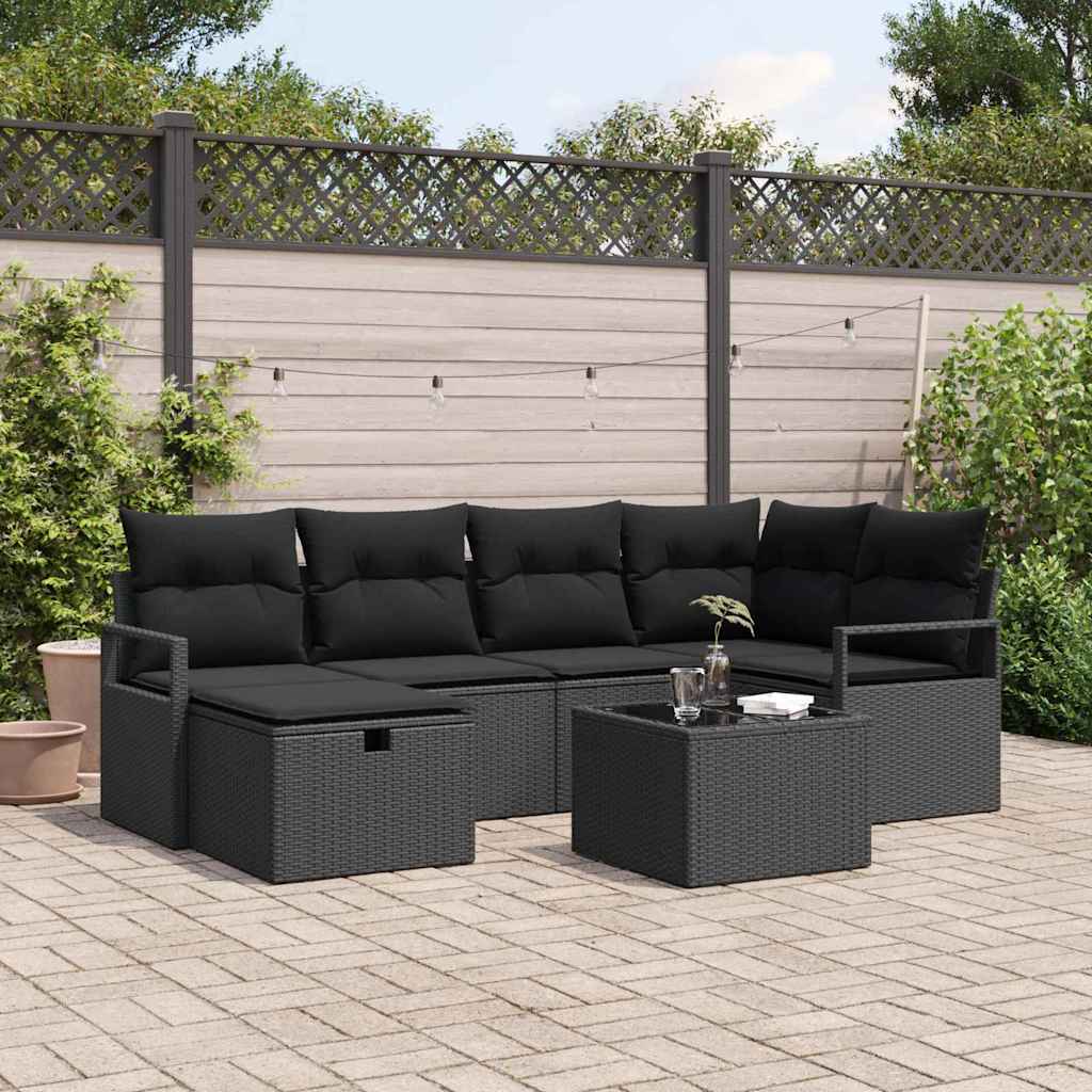 Tuin Sofa Set met kussen met opslag poly rattan