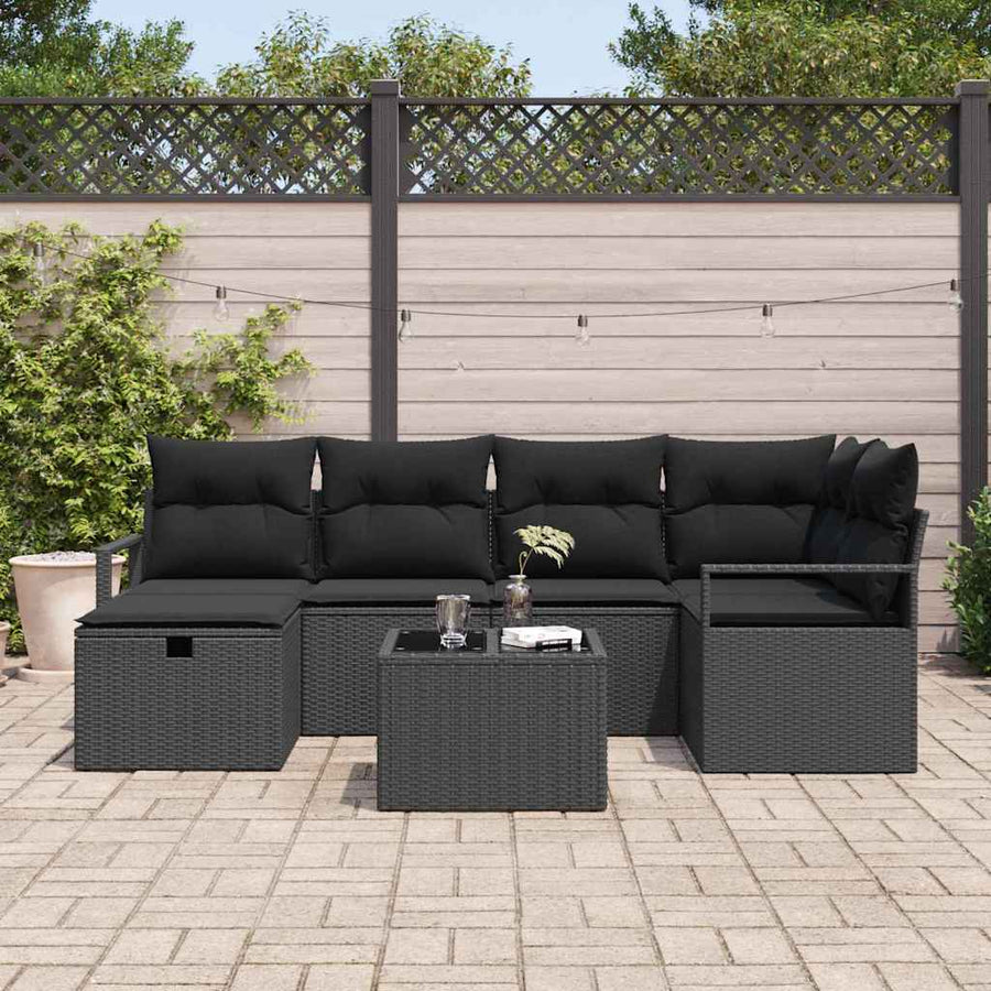 Tuin Sofa Set met kussen met opslag poly rattan