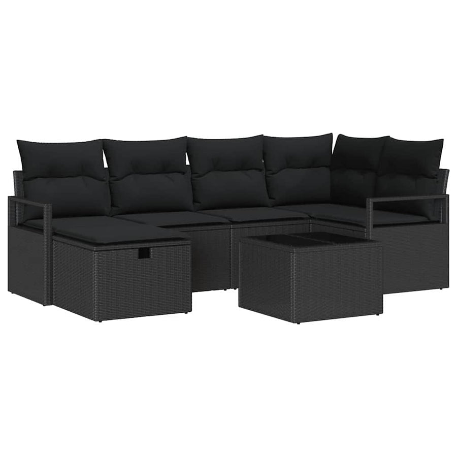 Tuin Sofa Set met kussen met opslag poly rattan