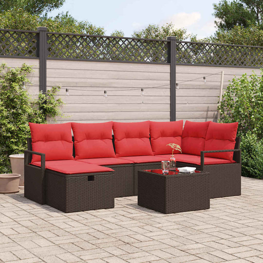 Tuin Sofa Set met kussen met opslag poly rattan