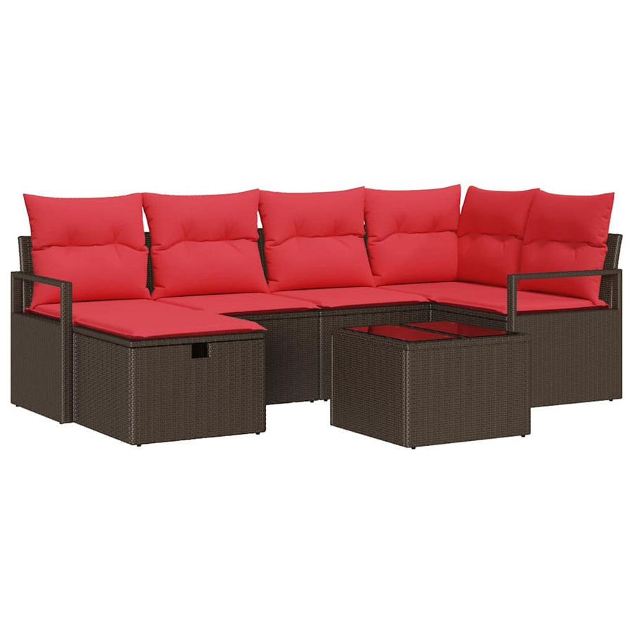 Tuin Sofa Set met kussen met opslag poly rattan
