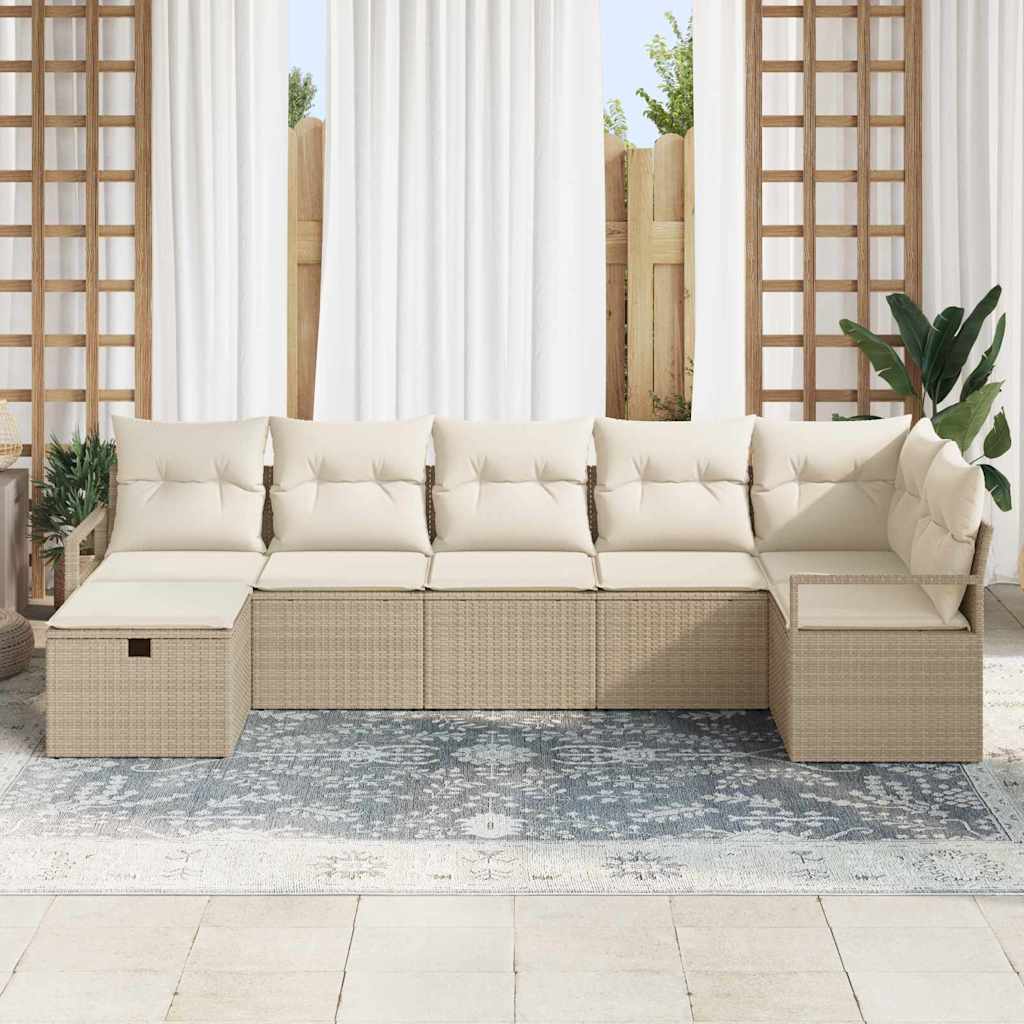 Bankstel met kussen 5 pcs poly rattan