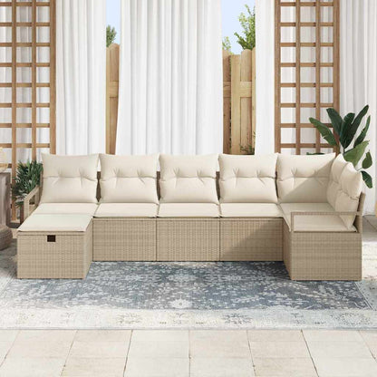 Bankstel met kussen 5 pcs poly rattan