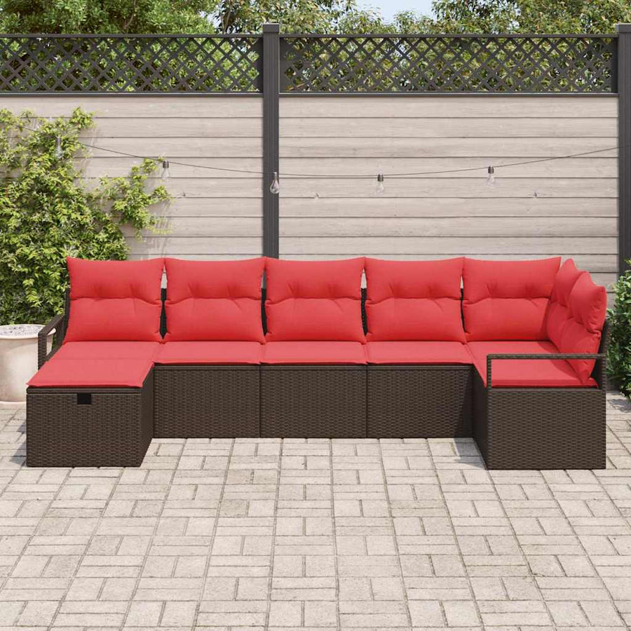 Bankstel met kussen 4 pcs poly rattan