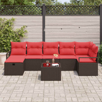 Bankstel met kussen 5 pcs poly rattan