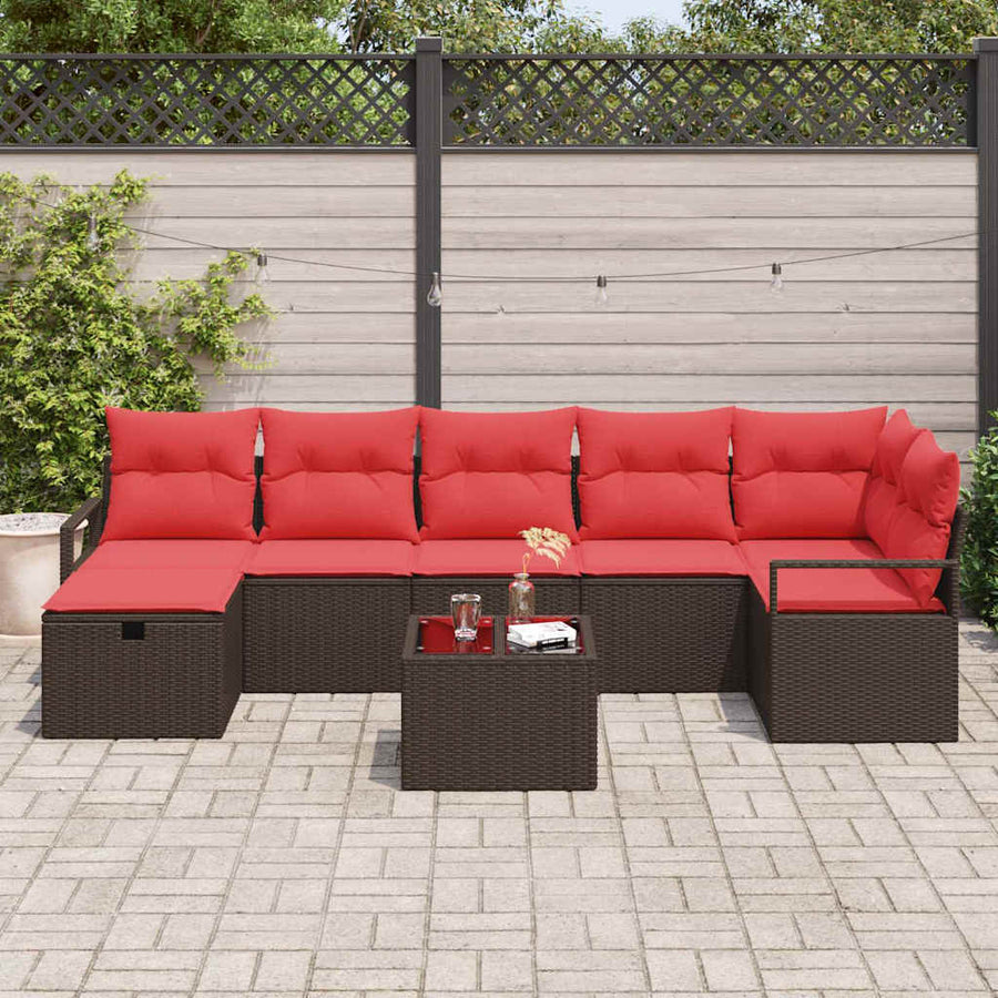 Bankstel met kussen 5 pcs poly rattan