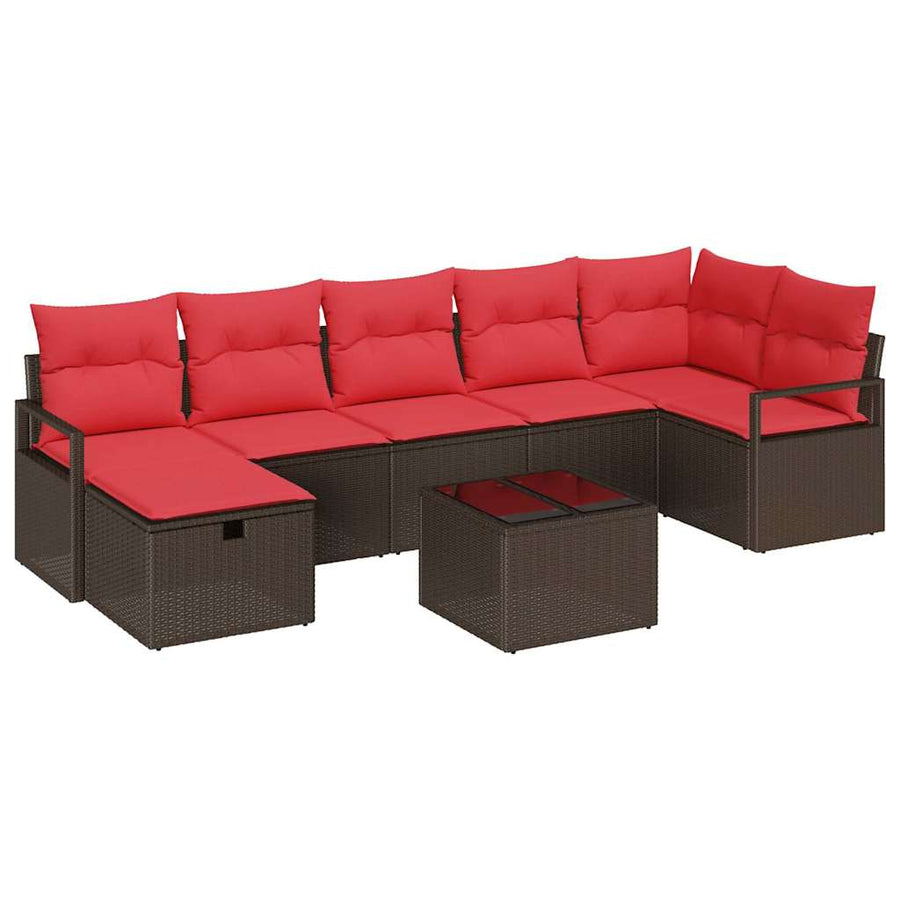 Bankstel met kussen 5 pcs poly rattan