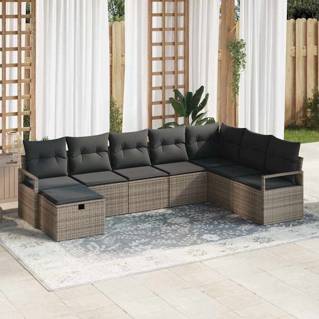 Bankstel met kussen 5 pcs poly rattan