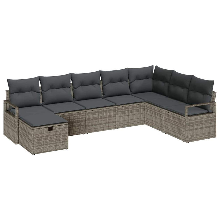 Bankstel met kussen 5 pcs poly rattan