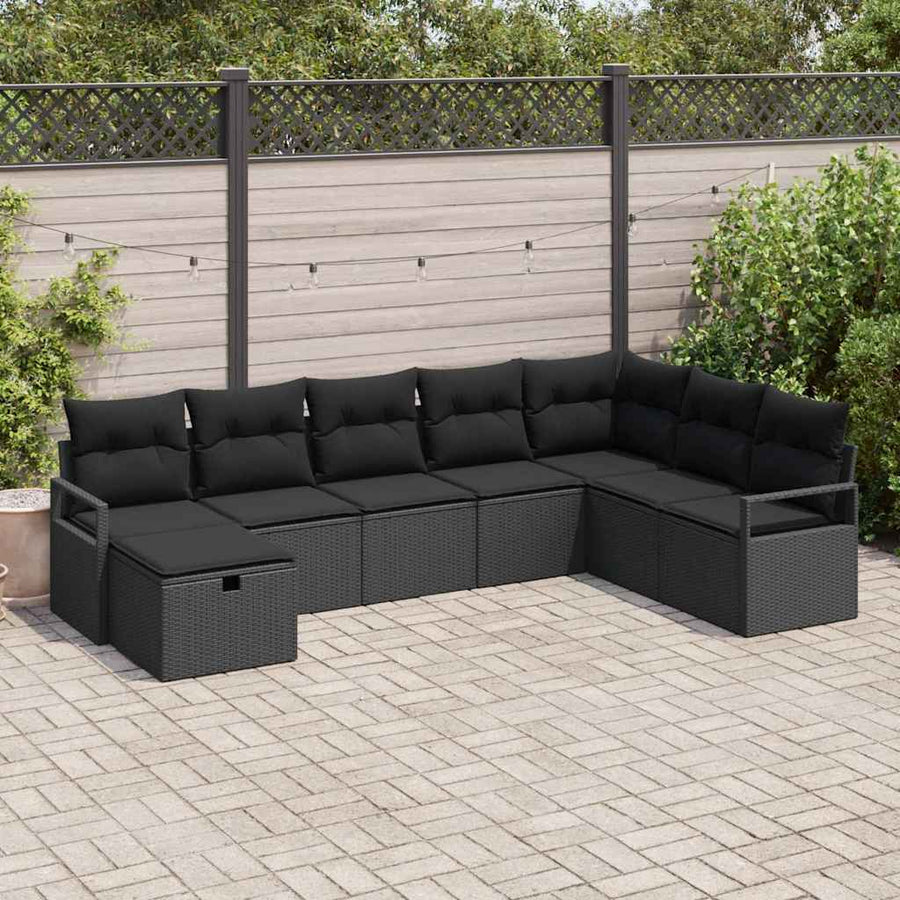 Bankstel met kussen 6 pcs poly rattan