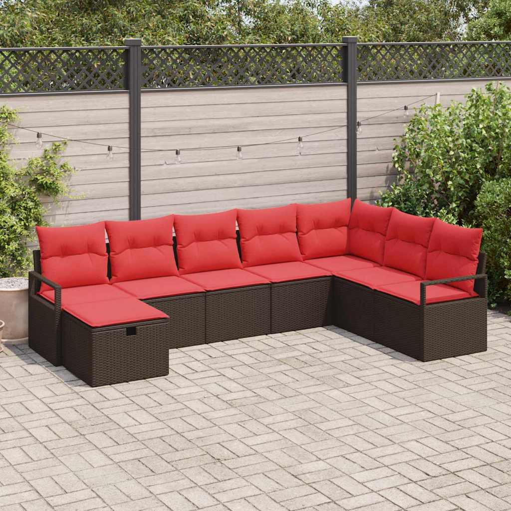 Bankstel met kussen 6 pcs poly rattan