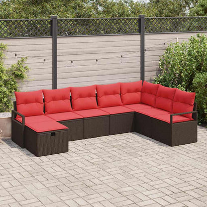 Bankstel met kussen 6 pcs poly rattan
