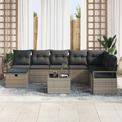 Bankstel met kussen 6 pcs poly rattan