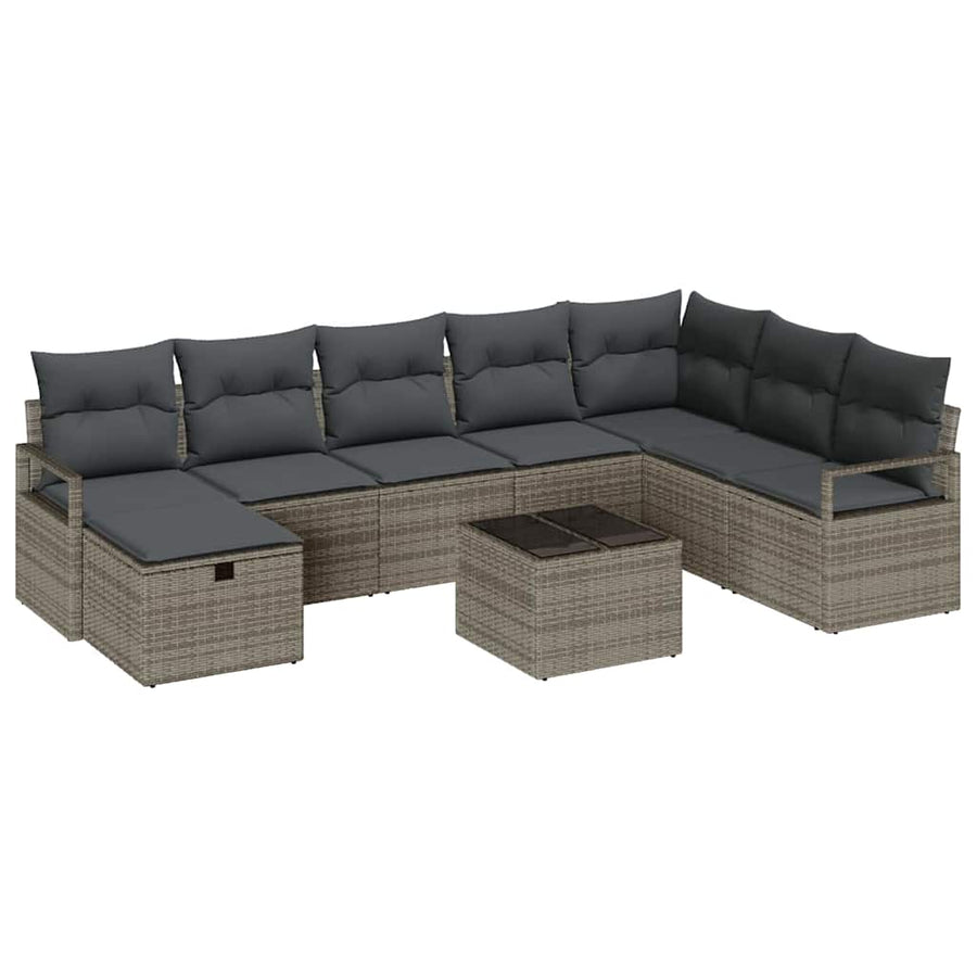 Bankstel met kussen 6 pcs poly rattan