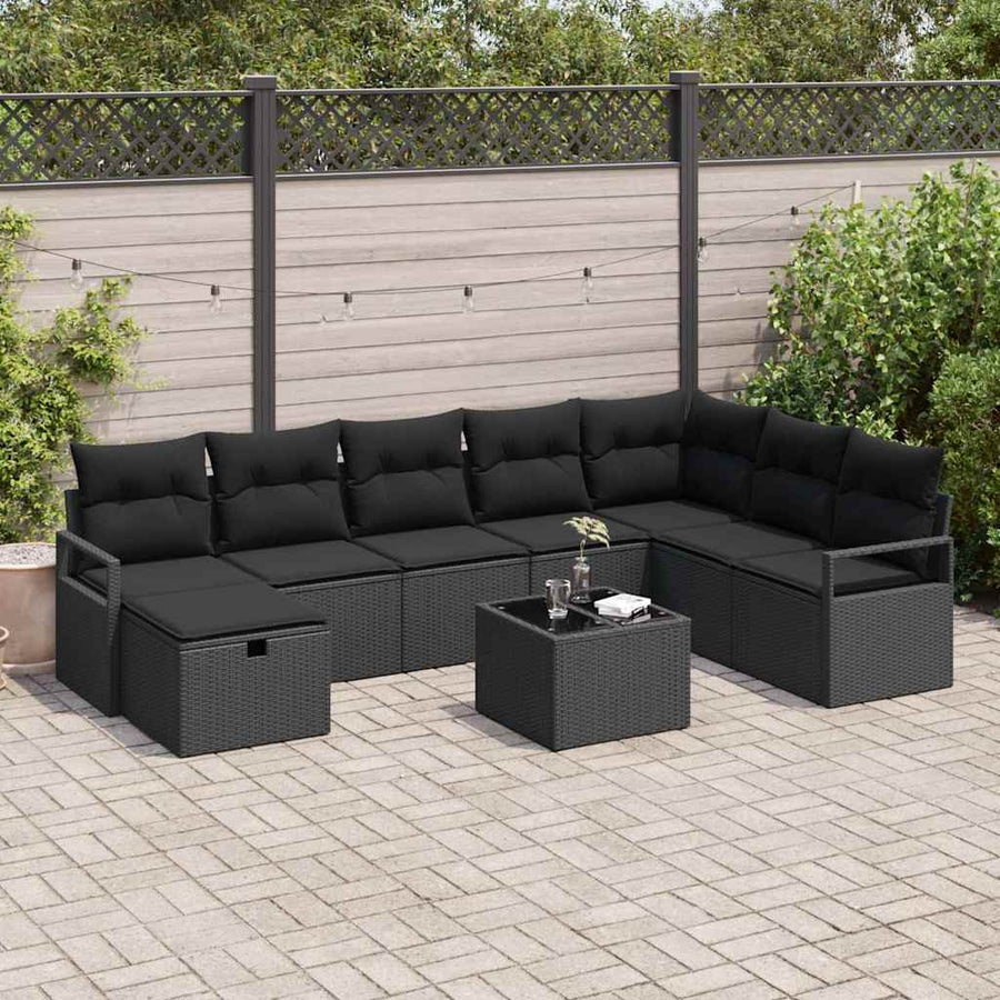 Bankstel met kussen 6 pcs poly rattan