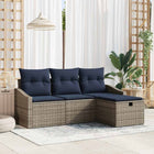 Bankstel poly rattan 3-delig grijs