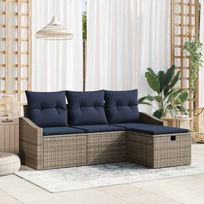 Bankstel met kussen 3 pcs poly rattan