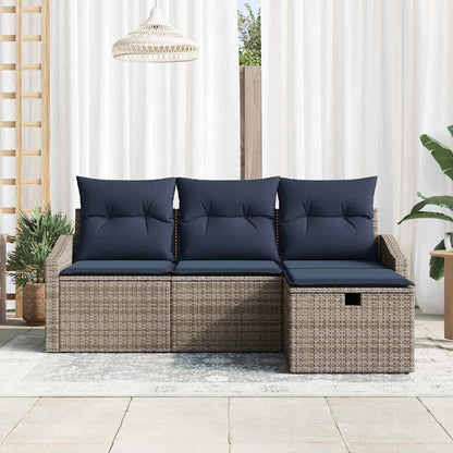 Bankstel met kussen 3 pcs poly rattan
