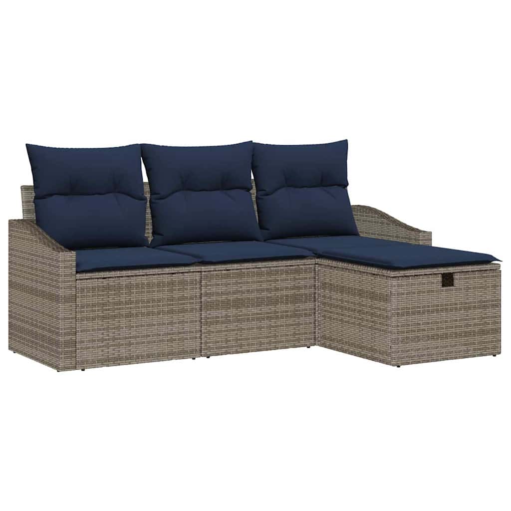 Bankstel met kussen 3 pcs poly rattan