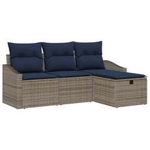 Bankstel met kussen 3 pcs poly rattan