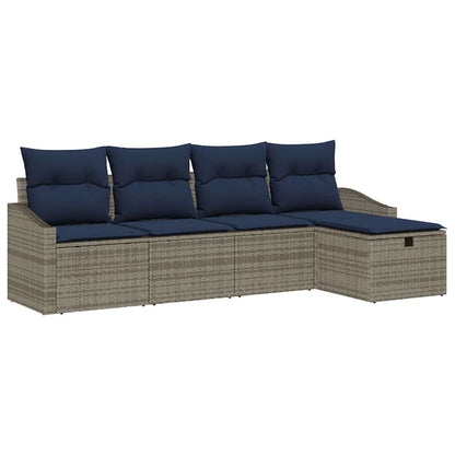 Bankstel met kussen 5 pcs poly rattan