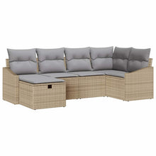 Bankstel met kussen 6 pcs poly rattan