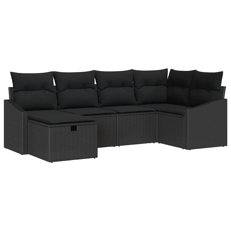 Bankstel met kussen 7 pcs poly rattan