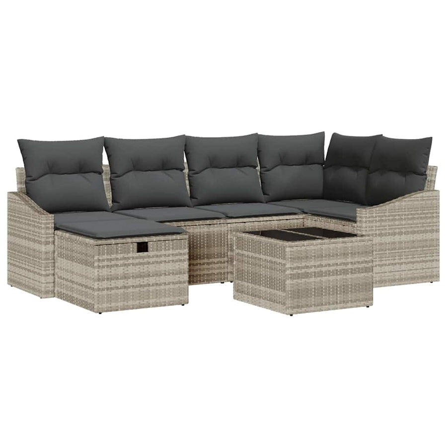Bankstel met kussen 6 pcs poly rattan