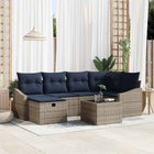 Loungeset poly rattan grijs 3-delig