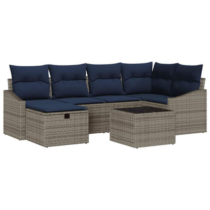 Bankstel met kussen 3 pcs poly rattan