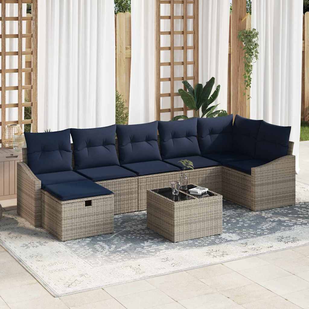 Bankstel met kussen 5 pcs poly rattan