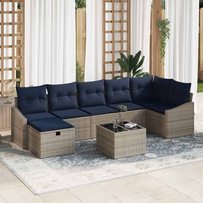 Bankstel met kussen 5 pcs poly rattan