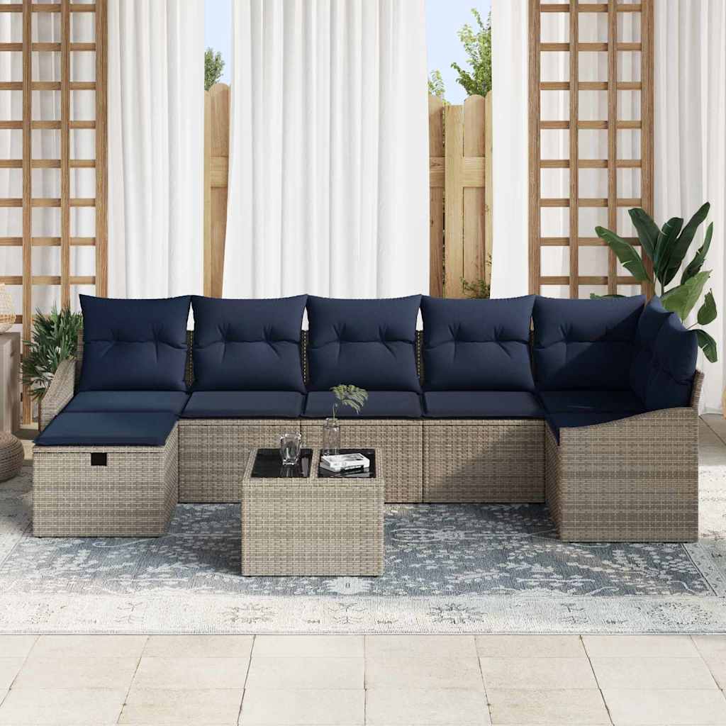Bankstel met kussen 5 pcs poly rattan