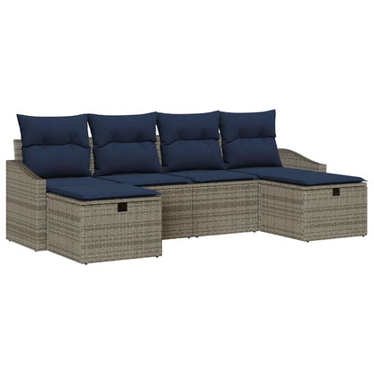 Bankstel met kussen 5 pcs poly rattan