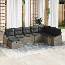 Bankstel met kussen 9 pcs poly rattan