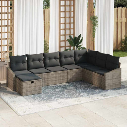 Bankstel met kussen 9 pcs poly rattan