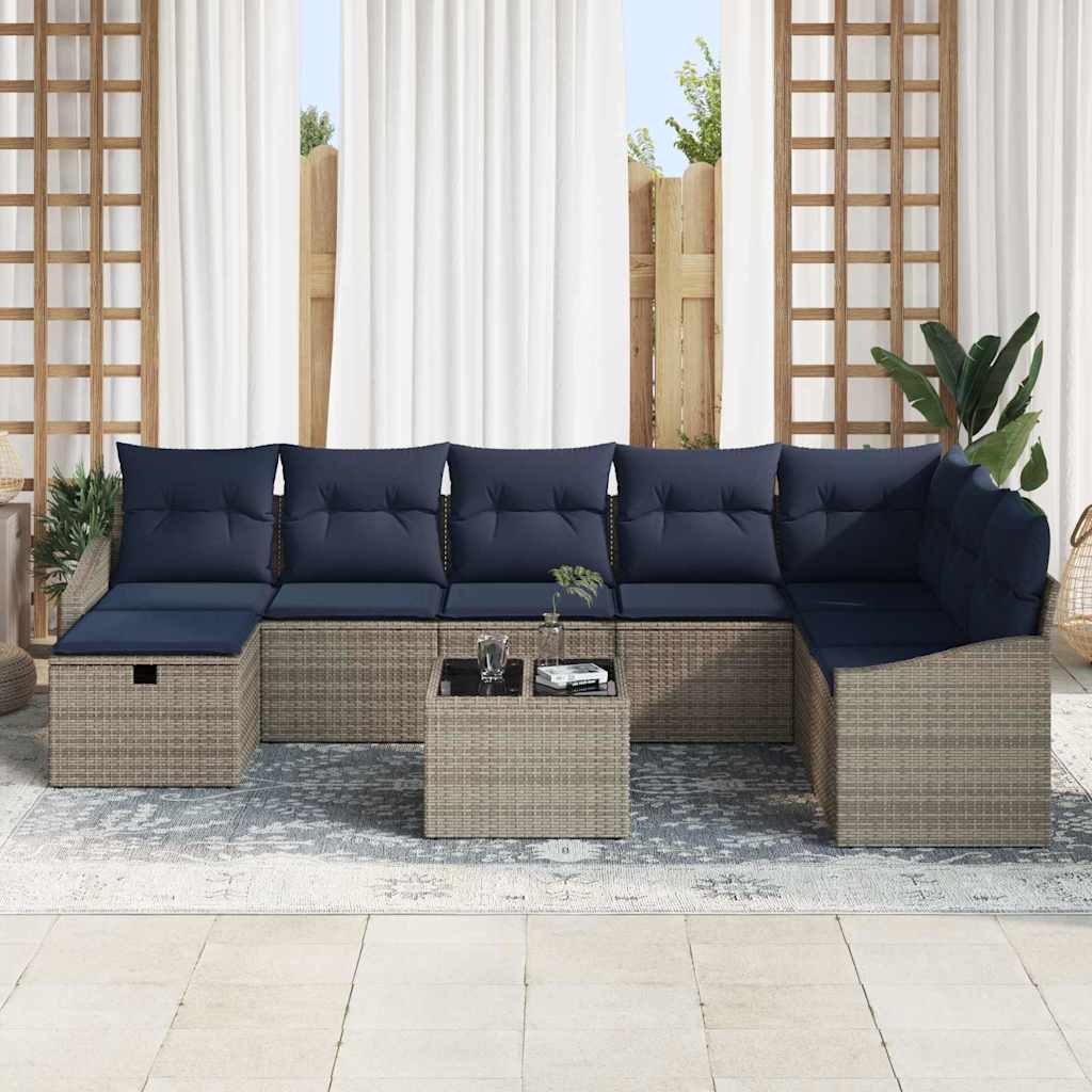 Bankstel met kussen 6 pcs poly rattan