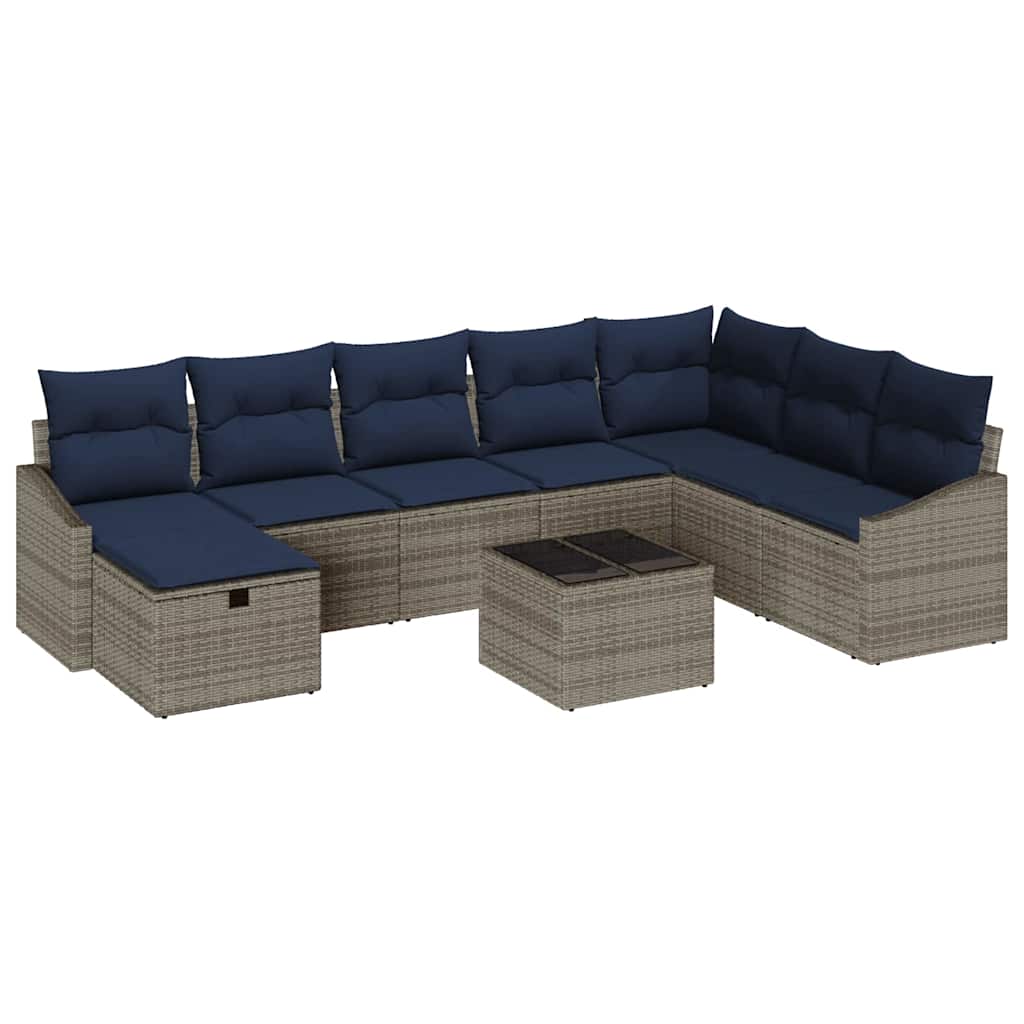 Bankstel met kussen 6 pcs poly rattan