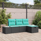 Bankstel 4 st poly rattan