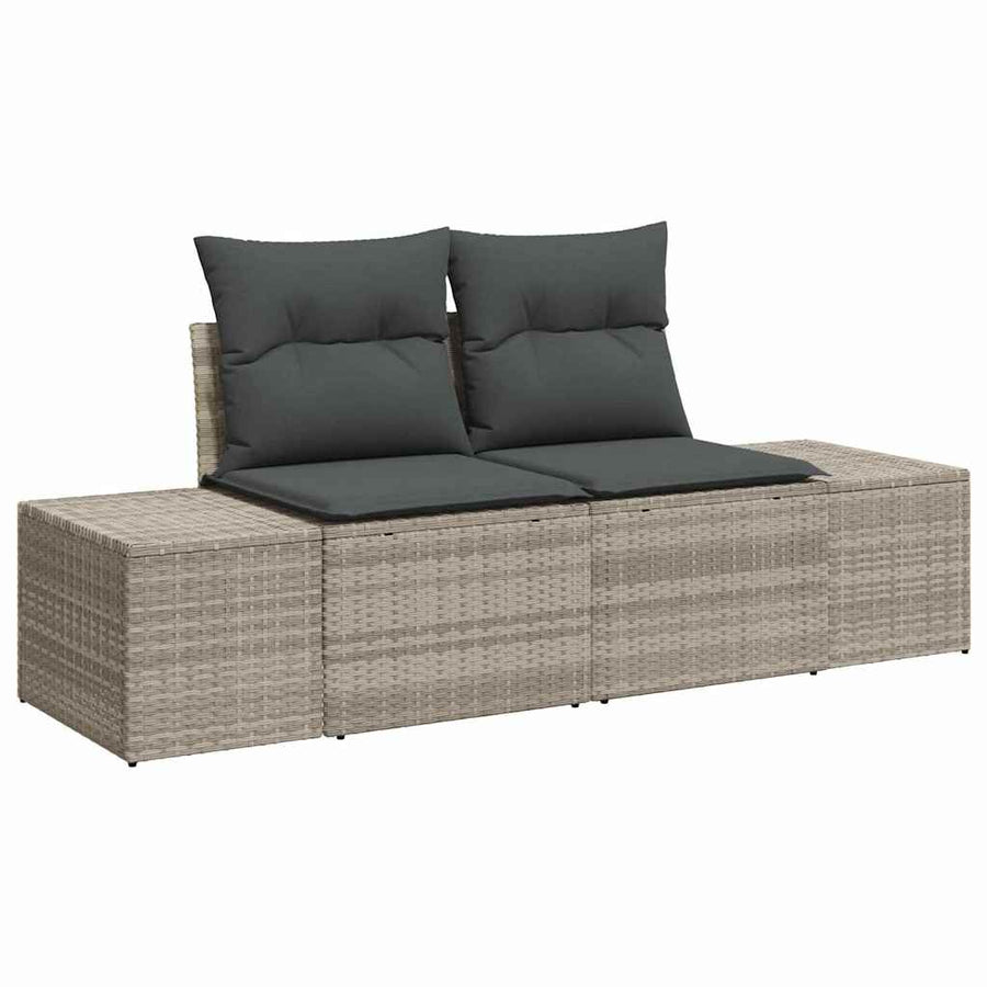 Bankstel met kussen 7 pcs poly rattan