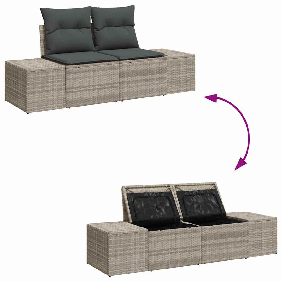 Bankstel met kussen 7 pcs poly rattan