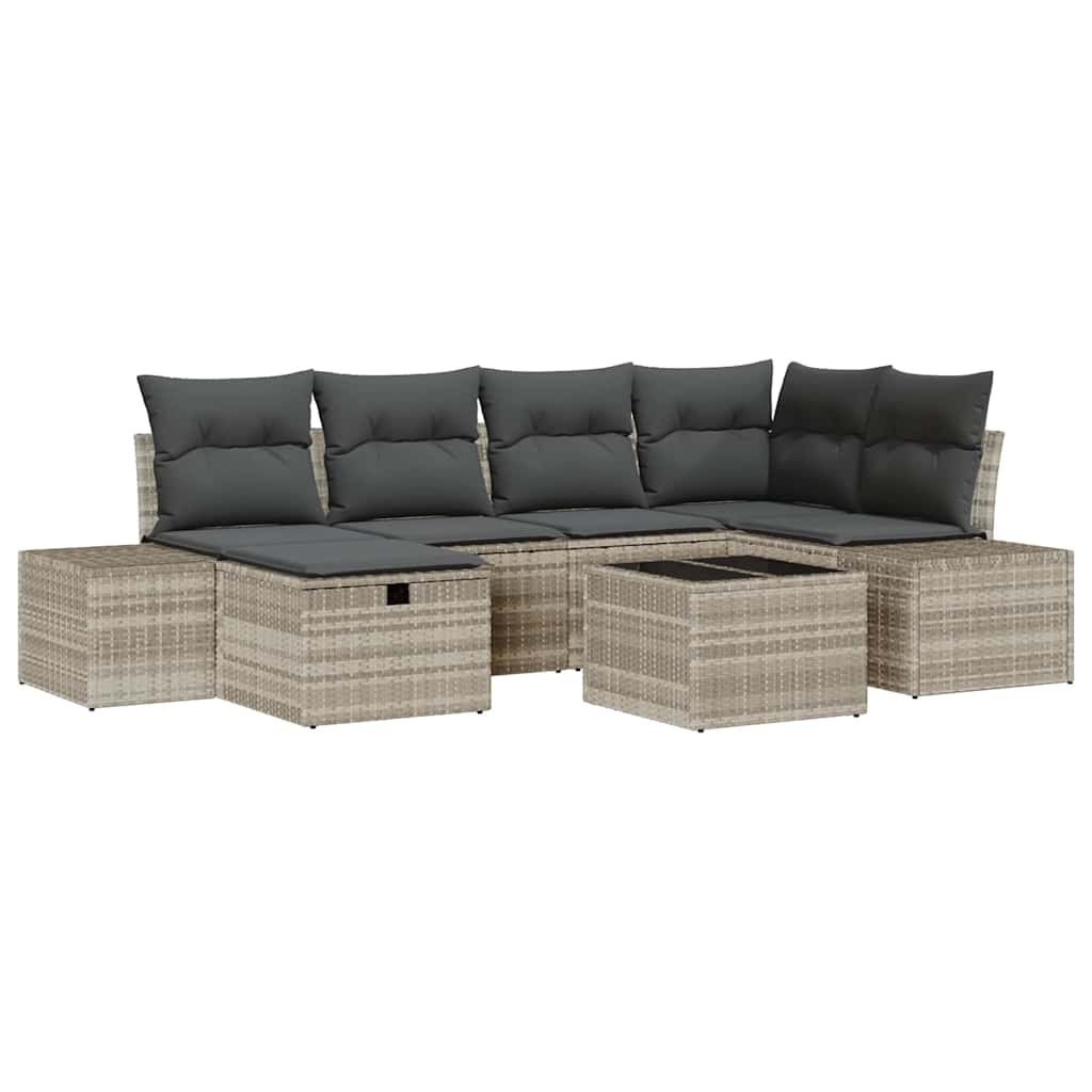 Bankstel met kussen 6 pcs poly rattan