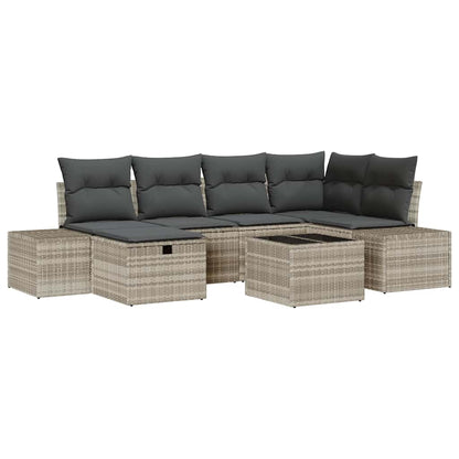 Bankstel met kussen 6 pcs poly rattan