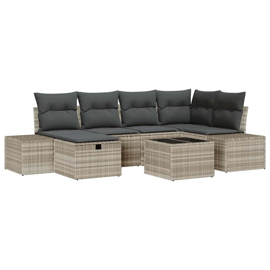 Bankstel met kussen 6 pcs poly rattan