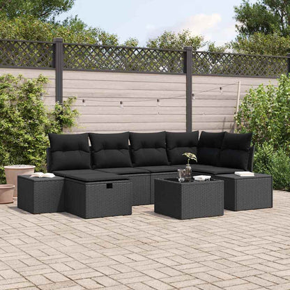 Bankstel met kussen 6 pcs poly rattan